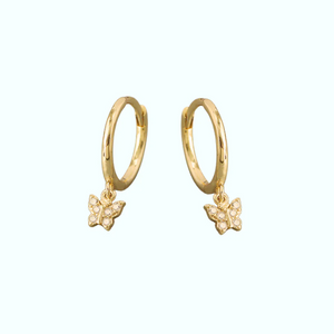 butterfly zircon huggie - image