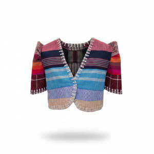 Tagpi Weave Bolero with Itneg Embroidery - Multicolor - image