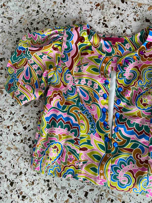 Diego Bolero in Emilia Print with Stones