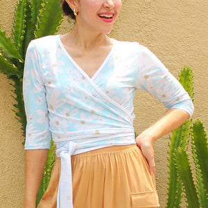 Flow Wrap Top in Sunflower Print - image
