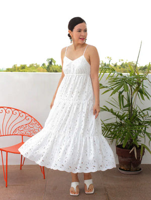 Roberts Dress in Special White Eyelet - image