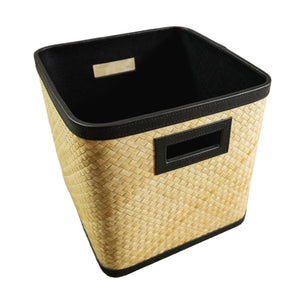Utility Basket in Natural Pandan with Black Trim - image