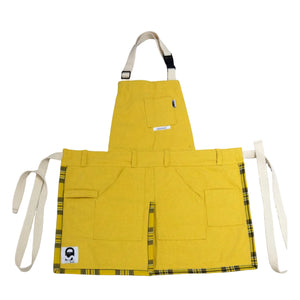 Apron Yellow Canvas with Yellow Plaid Trimming - image