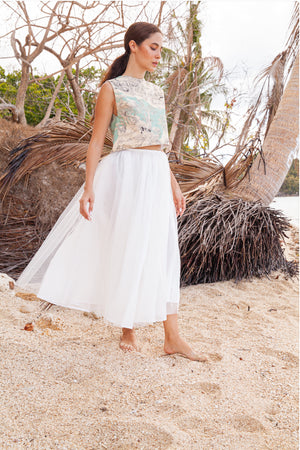 Emma Open Back Top in Green Deer - image