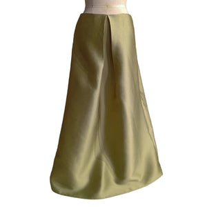 Front and Back Versatile Long Skirt in Avocado Green Gazar - image
