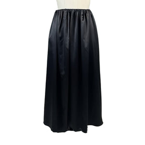 Full Elastic Shirred Waist in Lightweight Satin Black - image