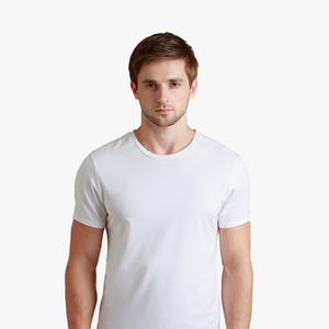 Mercerised Supima® Slim Fit Crew Neck T-Shirt White | Men - image