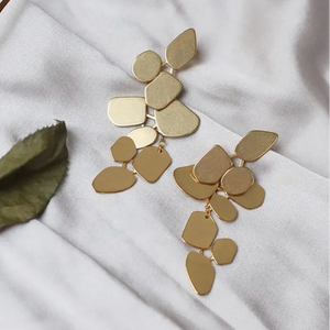 3 Tier Chandelier Leaf Earrings - image