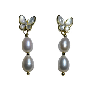 White Frehwater Pearl Dangling Earrings12 - image