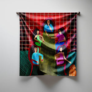 Come for the Wine, Stay for the Feelings Silk Scarf - image