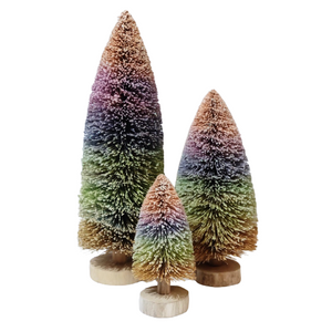 Buri Brush Christmas Trees Pastel Set of 3 - image