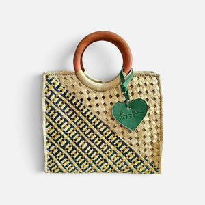 Plain Eyelet Wood Handle Tote - image