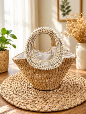 Candice Beaded Pearl Handle Bag - image