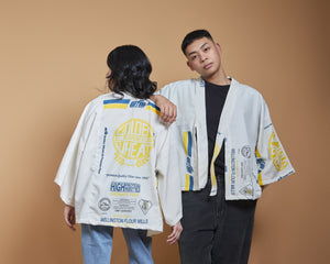 Golden Wheat Blue Kimono - image