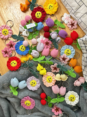 Floral Buddies Crochet Keychain - image