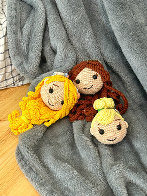 Storybook Princess Head Crochet Keychains - image