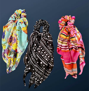 Scrunchies bows floral - image