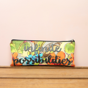 Infinite Possibilities on Floral Canvas Zip Up Pouch - image