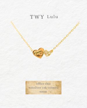 Julie Heart Zircon Necklace 925Silver - image