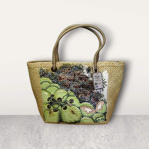 Hand-painted Native Tote Karagumoy Bag-COCONUT & BLOSSOM - image