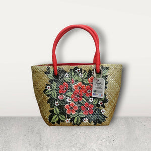 Hand-painted Mini Native Tote Karagumoy Bag-RED FLORAL - image
