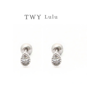 Oval Zircon Stud 925Silver - image