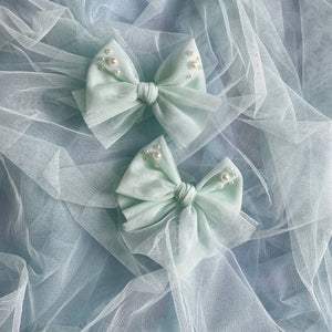 Beaded Tulle Large Bow - image