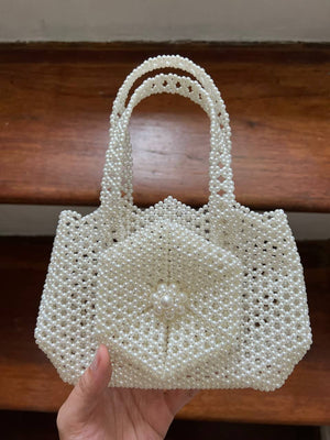 Daisy Pearl Handmade Beaded Bag - image