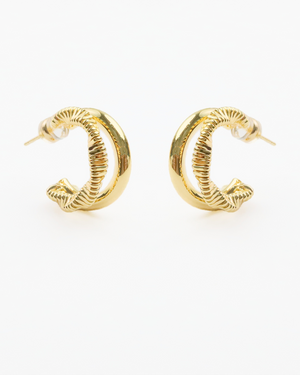 Judy braid hoop 18k gold plating - image