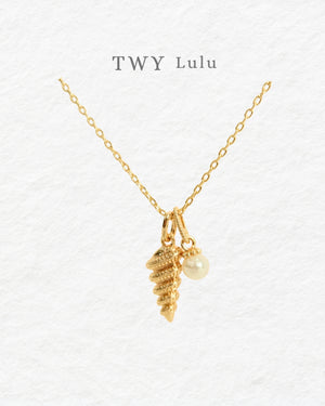 Shell Long Necklace 18k Gold Plating - image