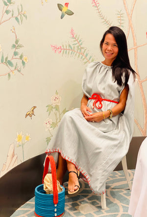 The Cape Dress blue & orange - image