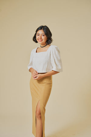 Clara Modern Filipiniana White Top - image