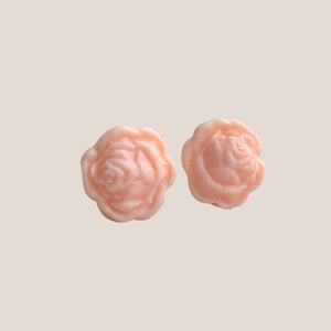Pink Rose Clay Studs - image