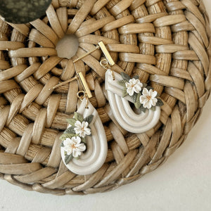 Gardenia Polymer Clay Earrings - image