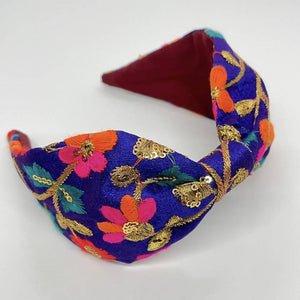 Embroidered Silk Headband - image