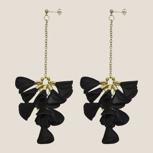 Bloom Drop Earrings in Black - image