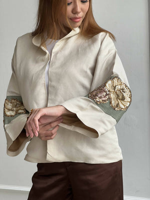 Gwapa Kaayo Linen Blazer with Hand Embroidery - image