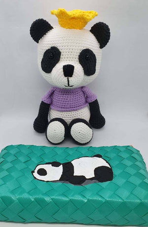 Panda Princess with Hand-Painted Pouch - image