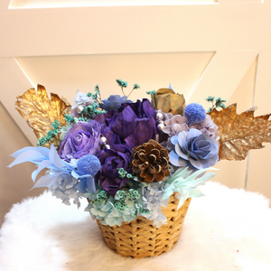 Winter Wonderland: Cerulean Hyacinth Basket - image