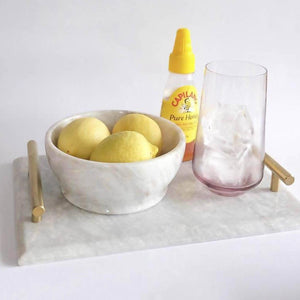 Marble Tray with Gold Handle - image