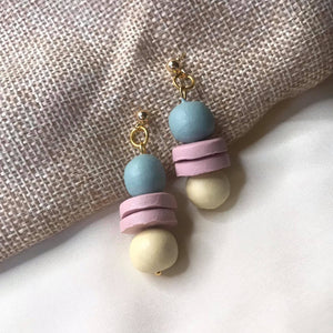 Candy Beaded Clay Earrings - image