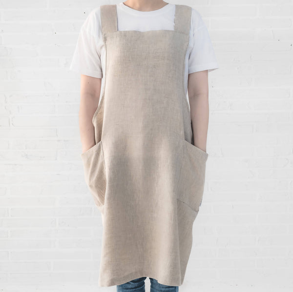 100% Linen Crossback Apron – Frankie and Friends General Store