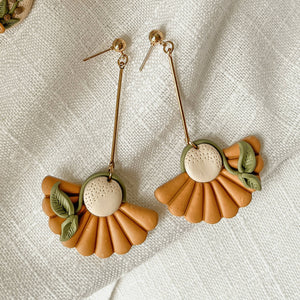 Marigold Dangling Polymer Clay Earrings - image