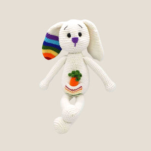 Rainbow Rabbit with Carrot Plushie - image