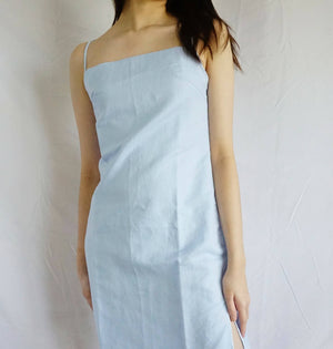 Kaia Mini Linen Dress in LIGHT BLUE - image