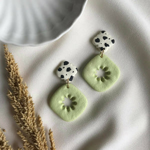Matisse Inspired Clay Earrings with Animal Print - image