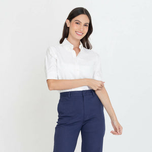 Puff Sleeve Oxford Shirt - image