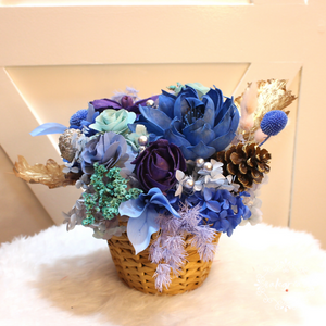 Winter Wonderland: Turquoise Hyacinth Basket - image