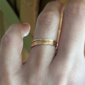 Solid Gold Plain Stacking Rings - image