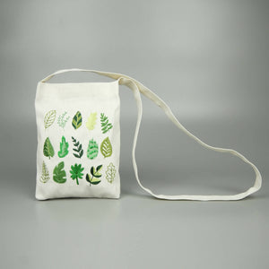 Leaves on Natural Canvas Mini Sling Bag - image